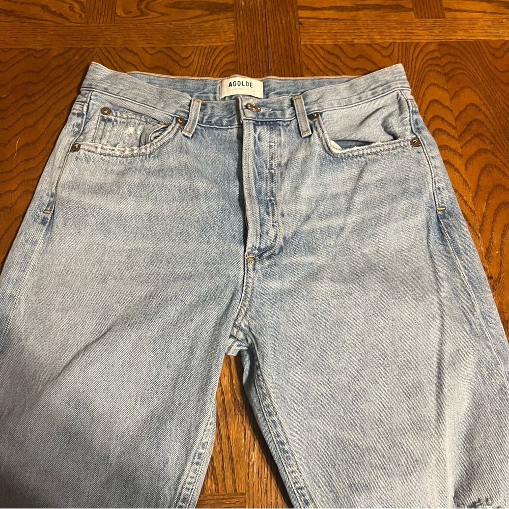 Agolde Jaime Button Fly Distressed Classic High R… - image 3